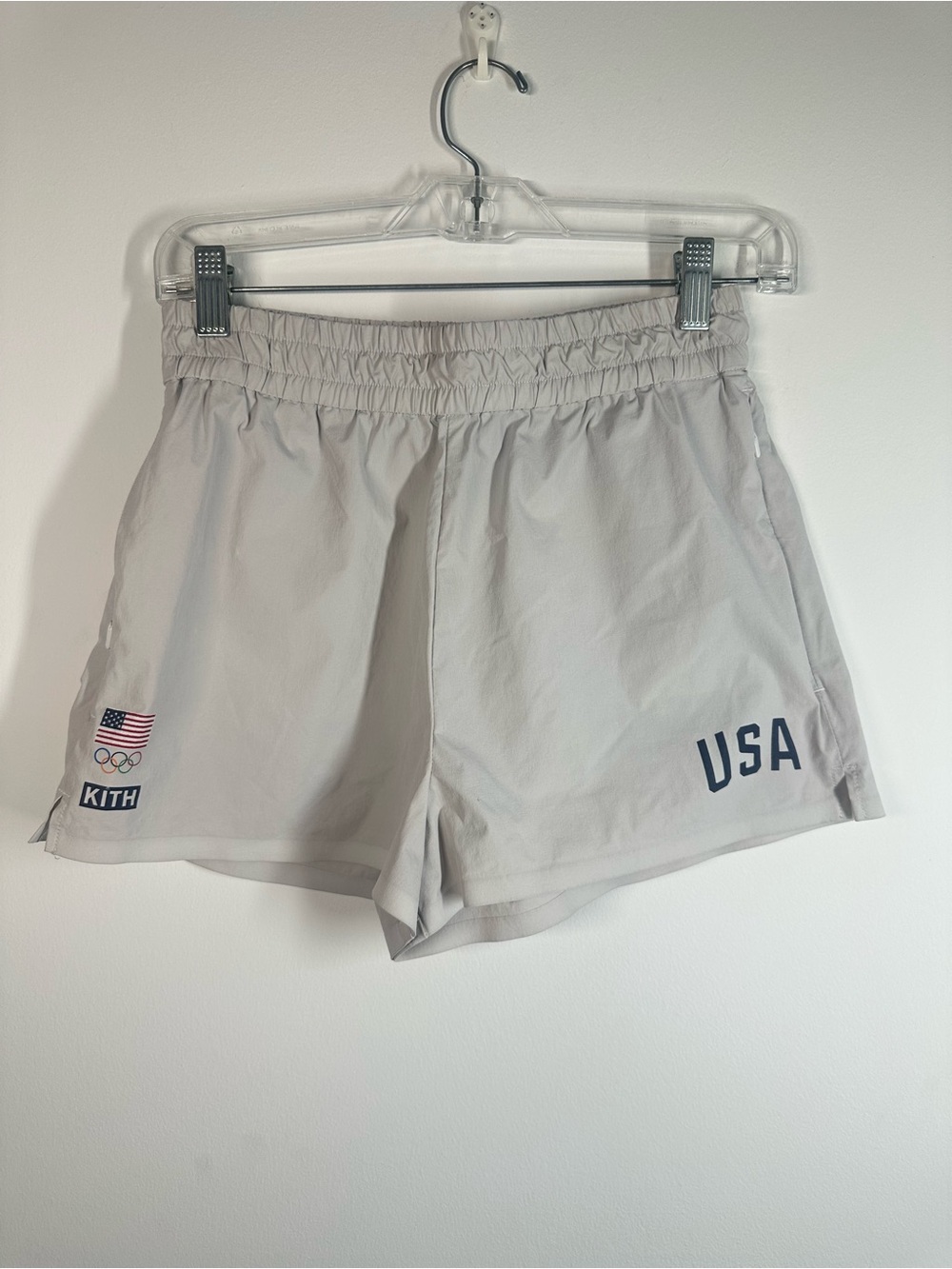 Kith Women for Team USA Erika Nylon Shorts Gray Olympics XS